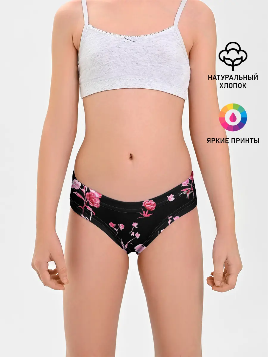 Трусы для девочек / Яркие розы
