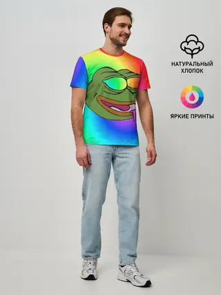 Мужская базовая футболка / Pepe rainbow