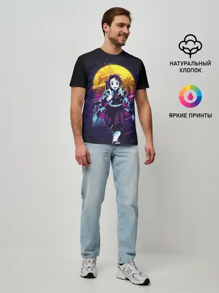Мужская базовая футболка / Танджиро Камадо Kimetsu no Yaiba