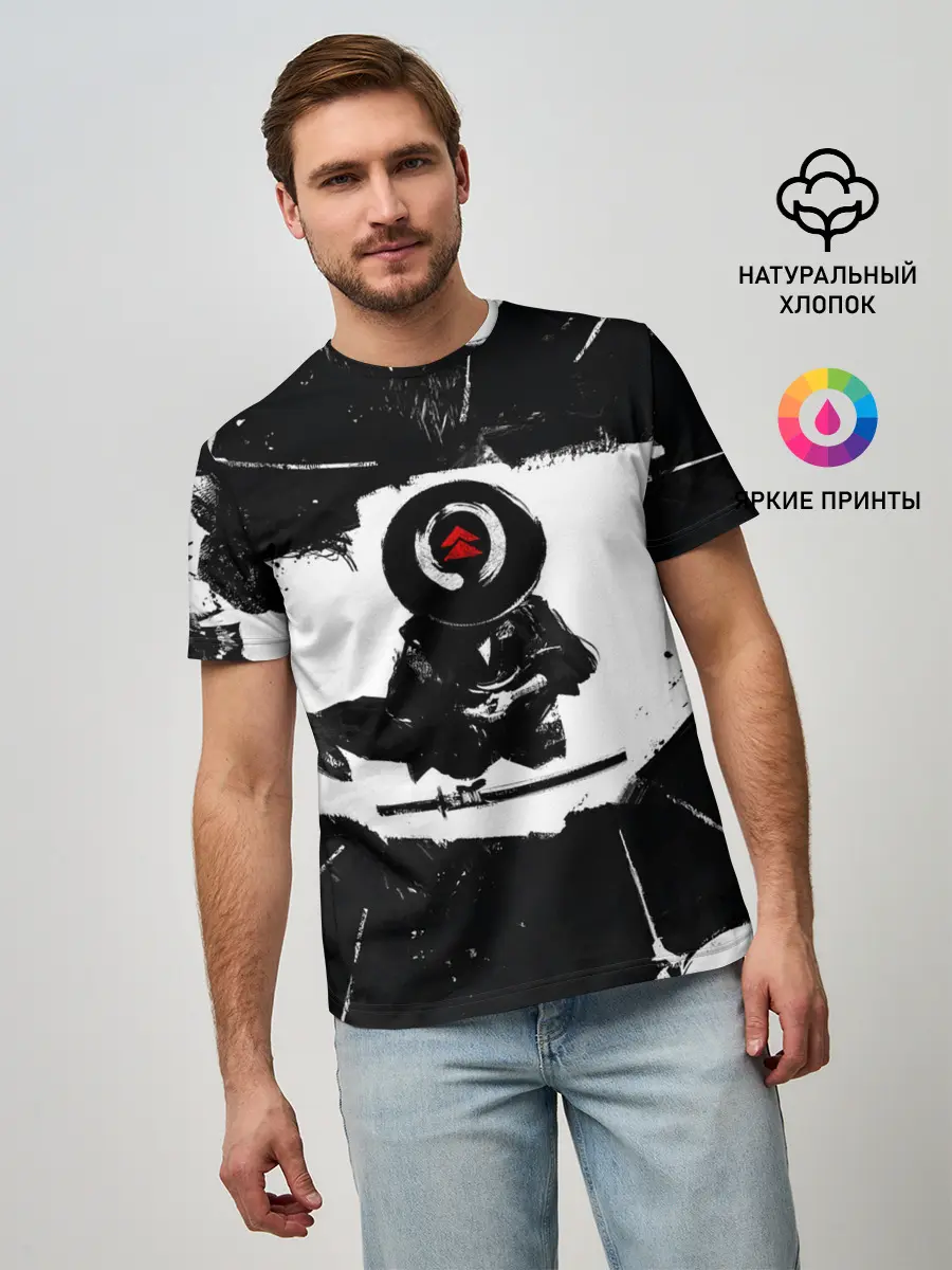 Мужская базовая футболка / Ghost of Tsushim | Призрак Цусимы