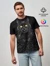 Мужская базовая футболка / Чёрный котик