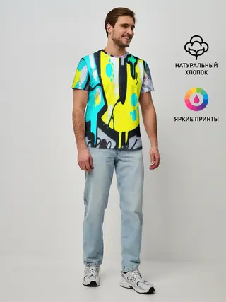 Мужская базовая футболка / Кислотный арт
