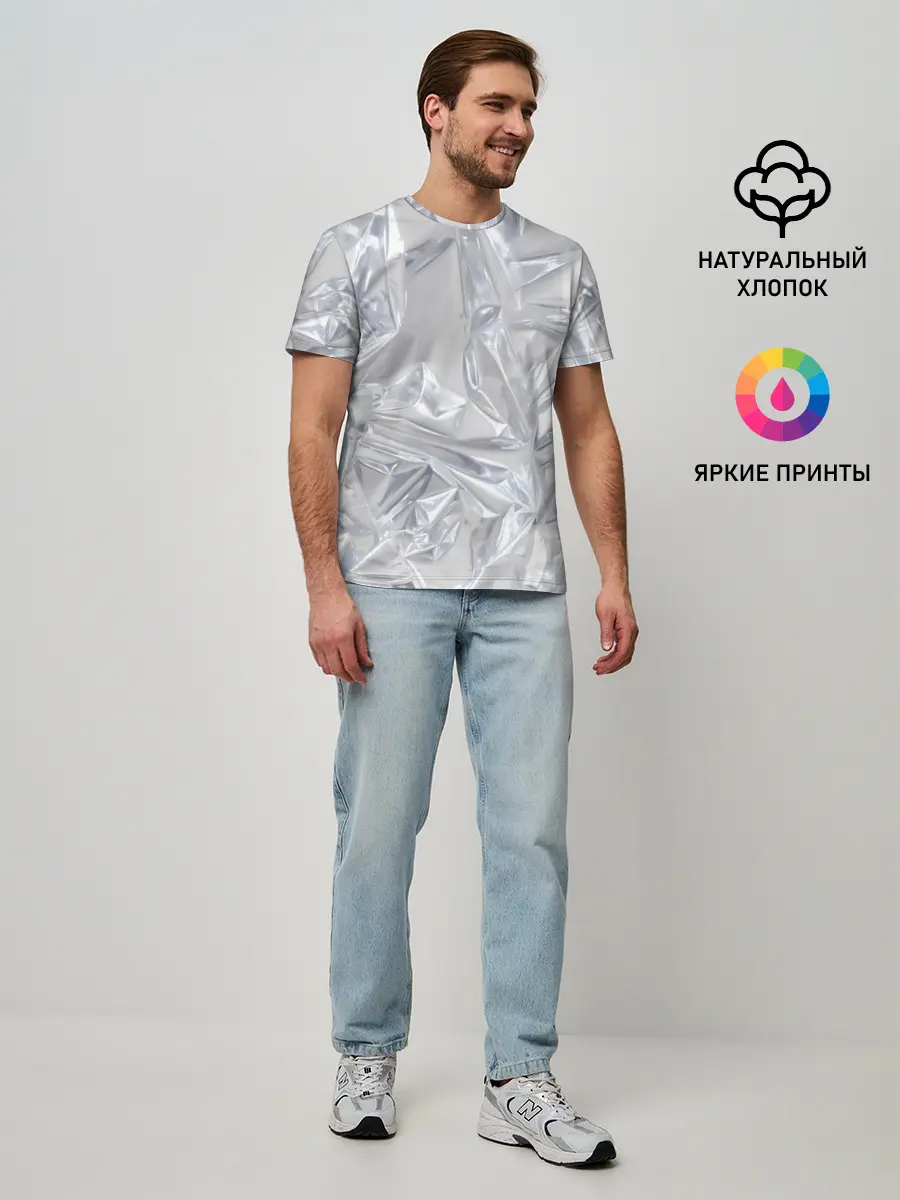 Мужская базовая футболка / Голографичная фольга