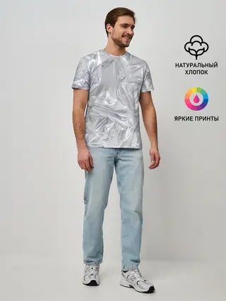 Мужская базовая футболка / Голографичная фольга
