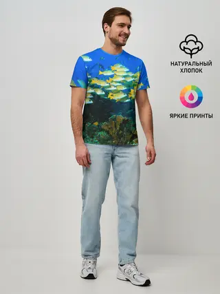 Мужская базовая футболка / Коралловые рыбки