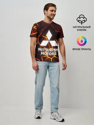Мужская базовая футболка / 3D плиты с подсветкой | Митсубиси