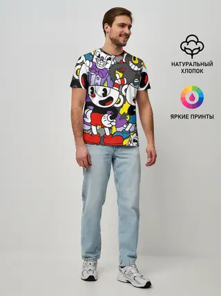 Мужская базовая футболка / Cuphead