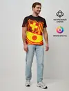 Мужская базовая футболка / FC BARCELONA / FIRE / ОГОНЬ