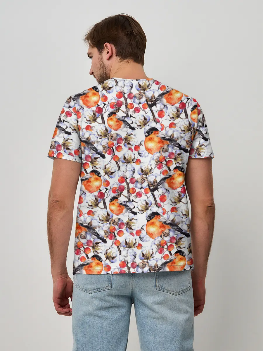 Мужская базовая футболка / Снегири