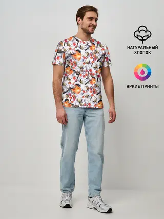 Мужская базовая футболка / Снегири