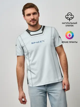 Мужская базовая футболка / Скафандр SpaсeX