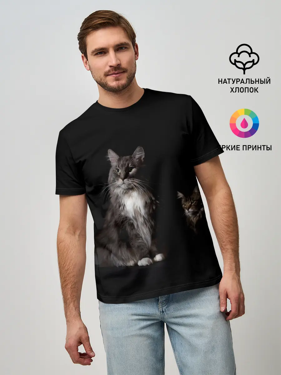 Мужская базовая футболка / Котики