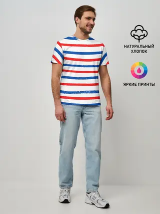 Мужская базовая футболка / Морская полоска
