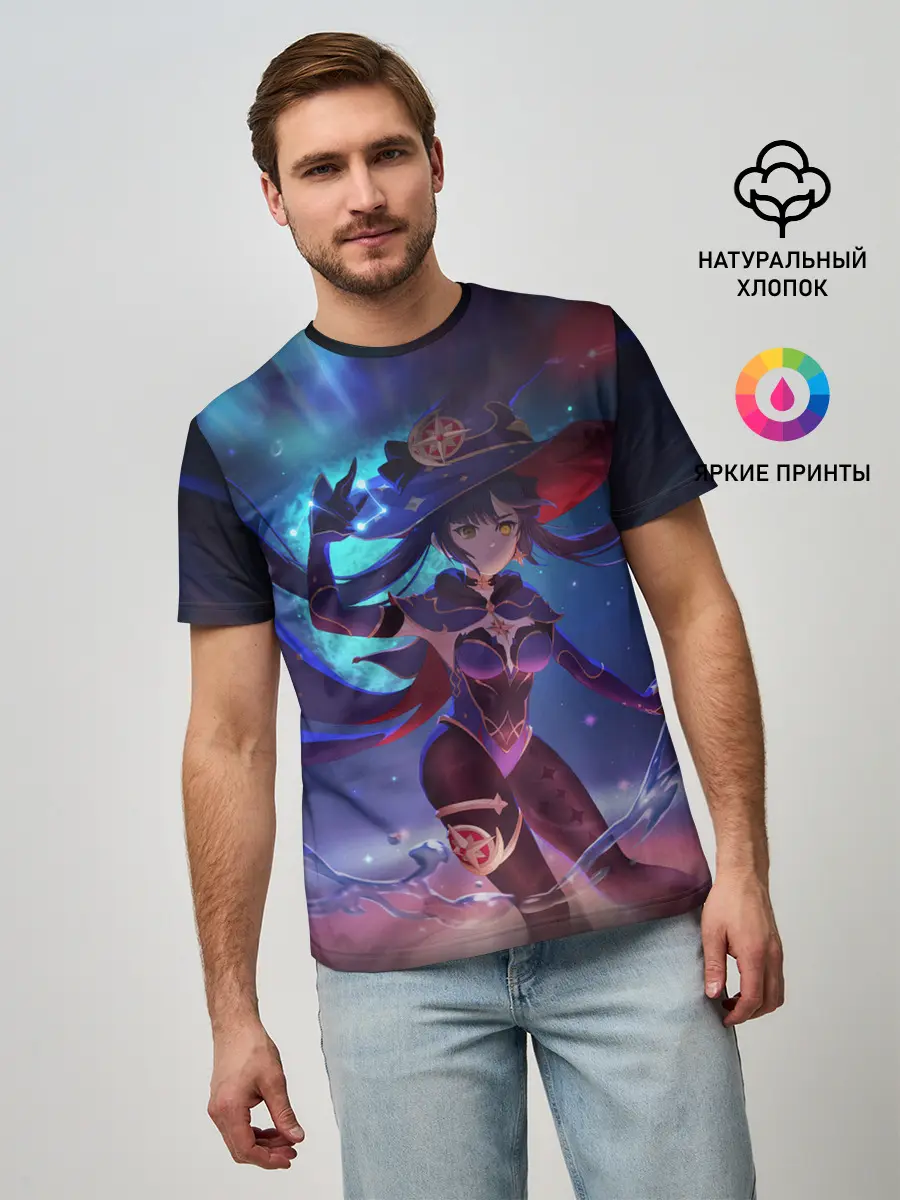 Мужская базовая футболка / Mona | Genshin Impact | Геншин Импакт