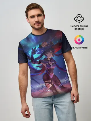 Мужская базовая футболка / Mona | Genshin Impact | Геншин Импакт