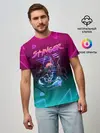 Мужская базовая футболка / РЕТРО СКОРПИОН НЕОН