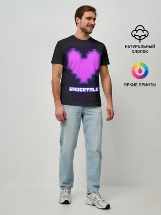 Мужская базовая футболка / UNDERTALE PURPLE HEART