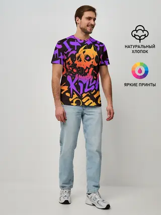 Мужская базовая футболка / KILLA фиолетовая