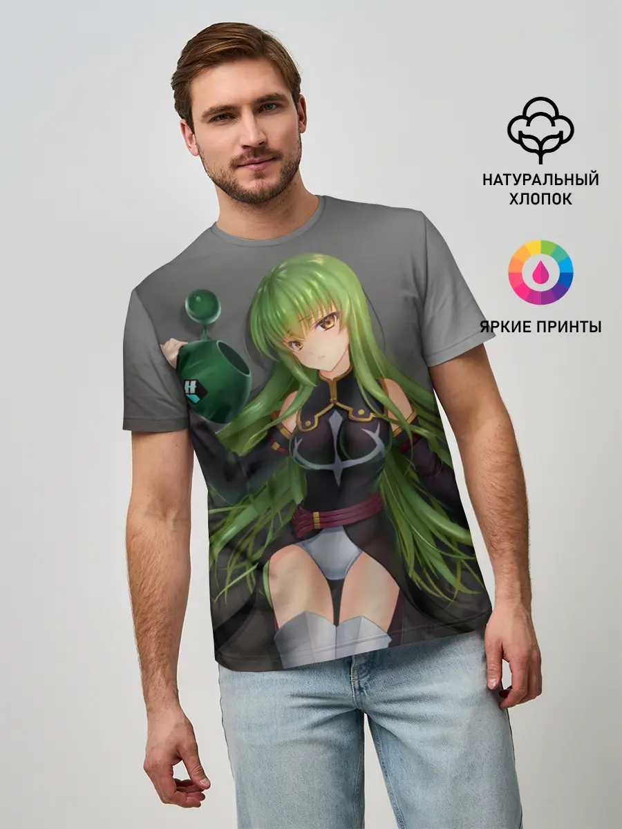 Мужская базовая футболка / Code Geass art gray