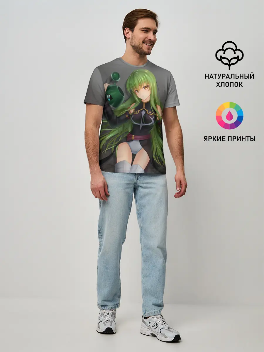 Мужская базовая футболка / Code Geass art gray