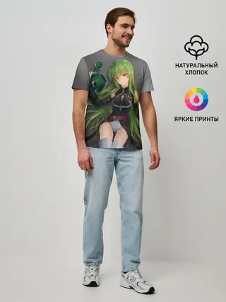 Мужская базовая футболка / Code Geass art gray