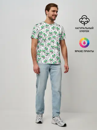 Мужская базовая футболка / Веселые кошачьи глазки