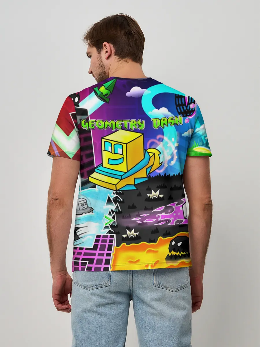 Мужская базовая футболка / Geometry Dash