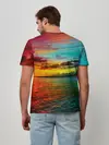 Мужская базовая футболка / Glitch Sunset