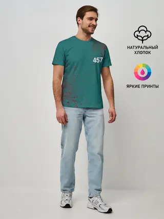 Мужская базовая футболка / ИГРА В КАЛЬМАРА ПЕРСОНАЖ 457