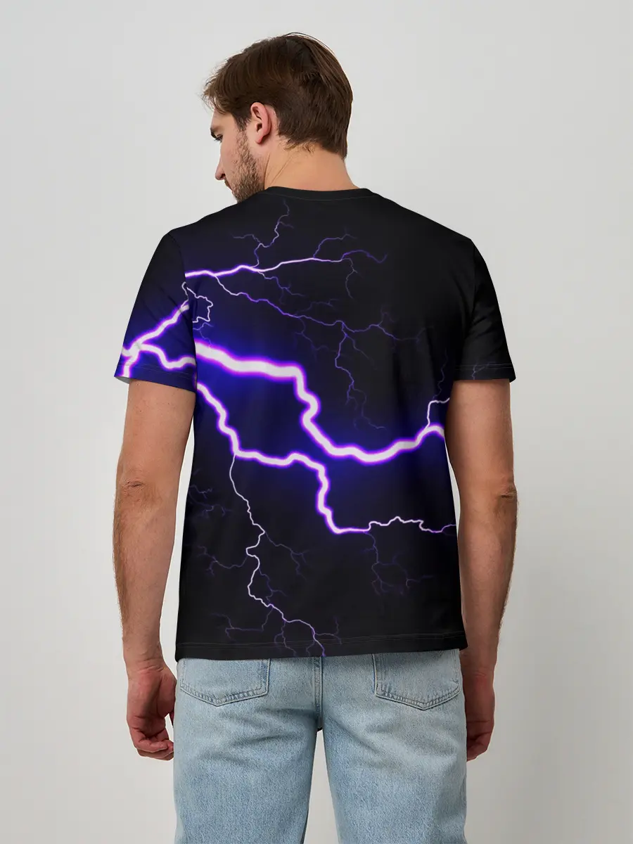 Мужская базовая футболка / УДАР МОЛНИИ