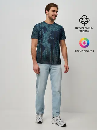 Мужская базовая футболка / Цифровой Мир