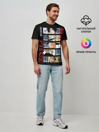 Мужская базовая футболка / Пятерка из Ван Пис