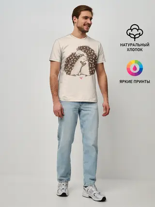 Мужская базовая футболка / Любовь Ежиков