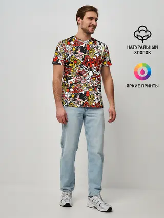 Мужская базовая футболка / Абстрактный разноцветный узор