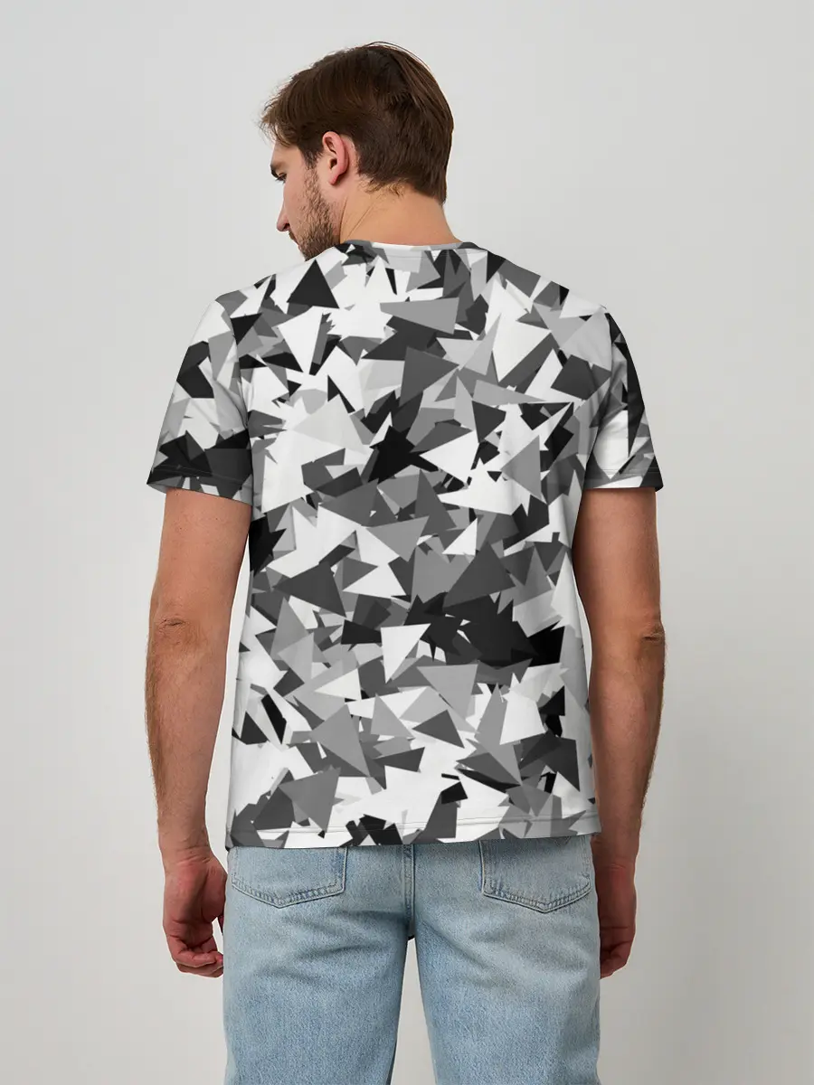 Мужская базовая футболка / Городской серый камуфляж