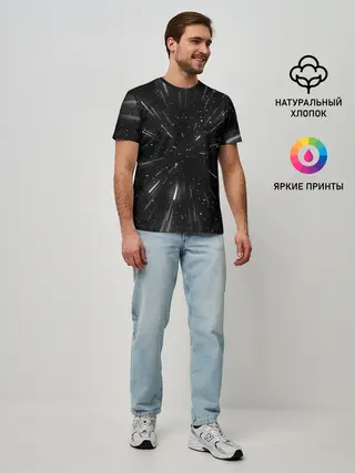 Мужская базовая футболка / 3D, Космос