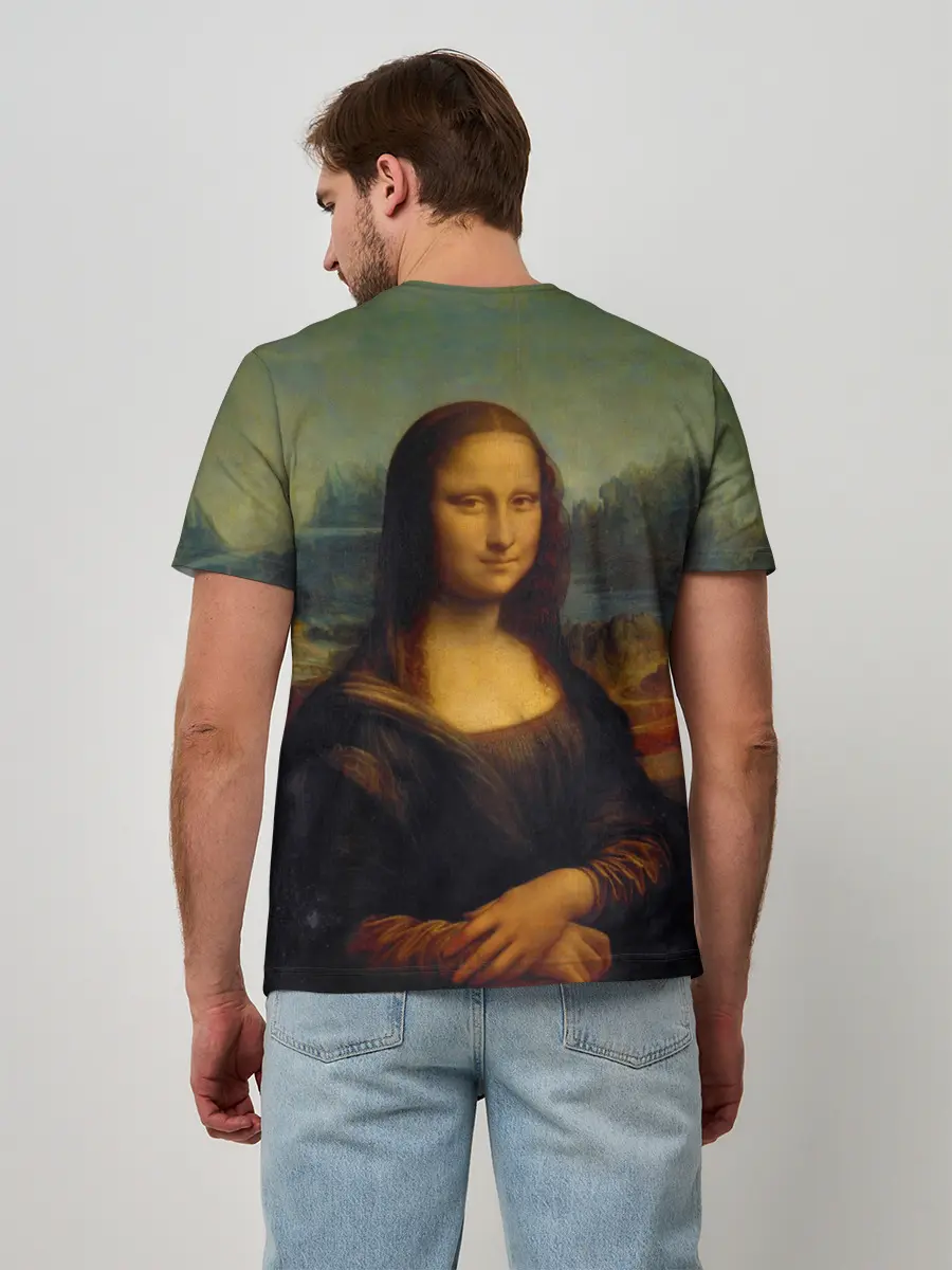 Мужская базовая футболка / Леонардо да Винчи - Мона Лиза