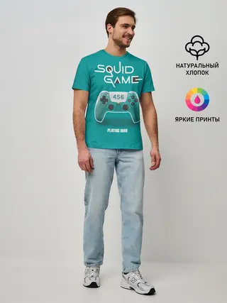 Мужская базовая футболка / Играющий человеком 456 / ставка на лидера