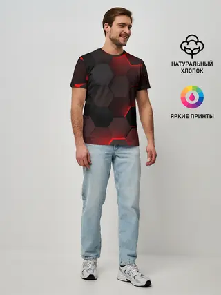 Мужская базовая футболка / 3D плиты