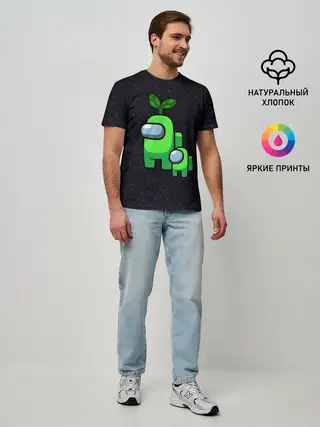 Мужская базовая футболка / Among us Lime+ kid lime