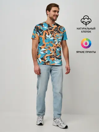 Мужская базовая футболка / Яркие линии