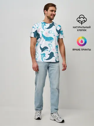 Мужская базовая футболка / Киты и тюлени