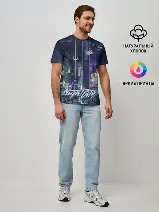 Мужская базовая футболка / Welcome to Night City