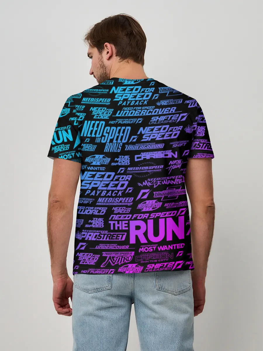 Мужская базовая футболка / NFS ALL LOGOS NEON