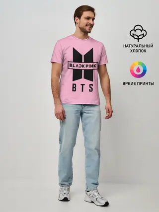 Мужская базовая футболка / BTS and BLACKPINK