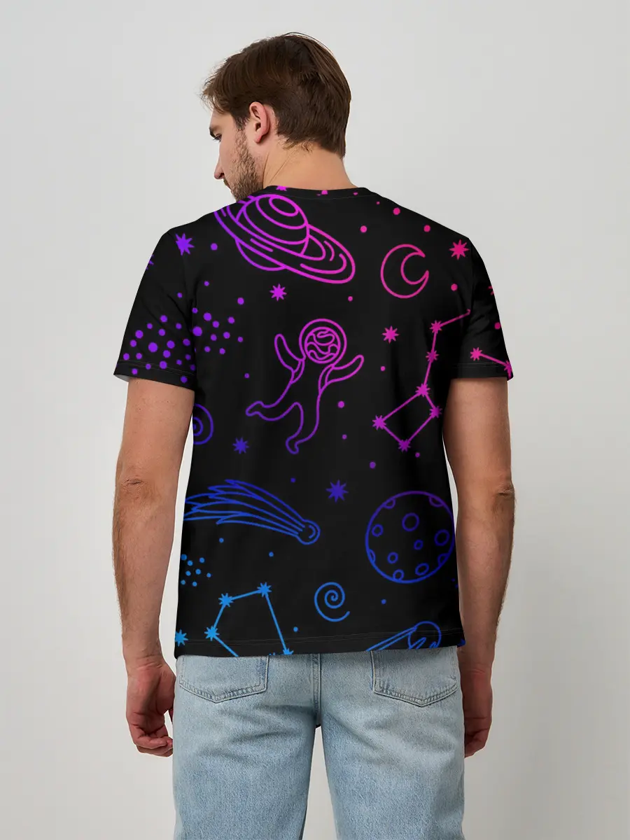 Мужская базовая футболка / Космический рисунок