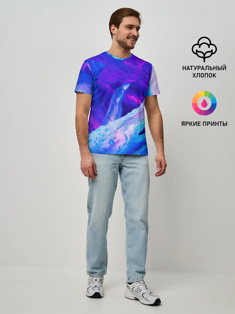 Мужская базовая футболка / ЛЕДЯНОЙ НЕОН