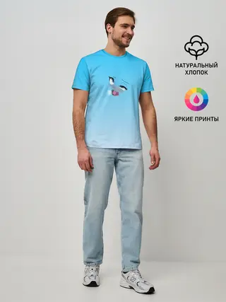 Мужская базовая футболка / Ahegao Blue-eyed girl