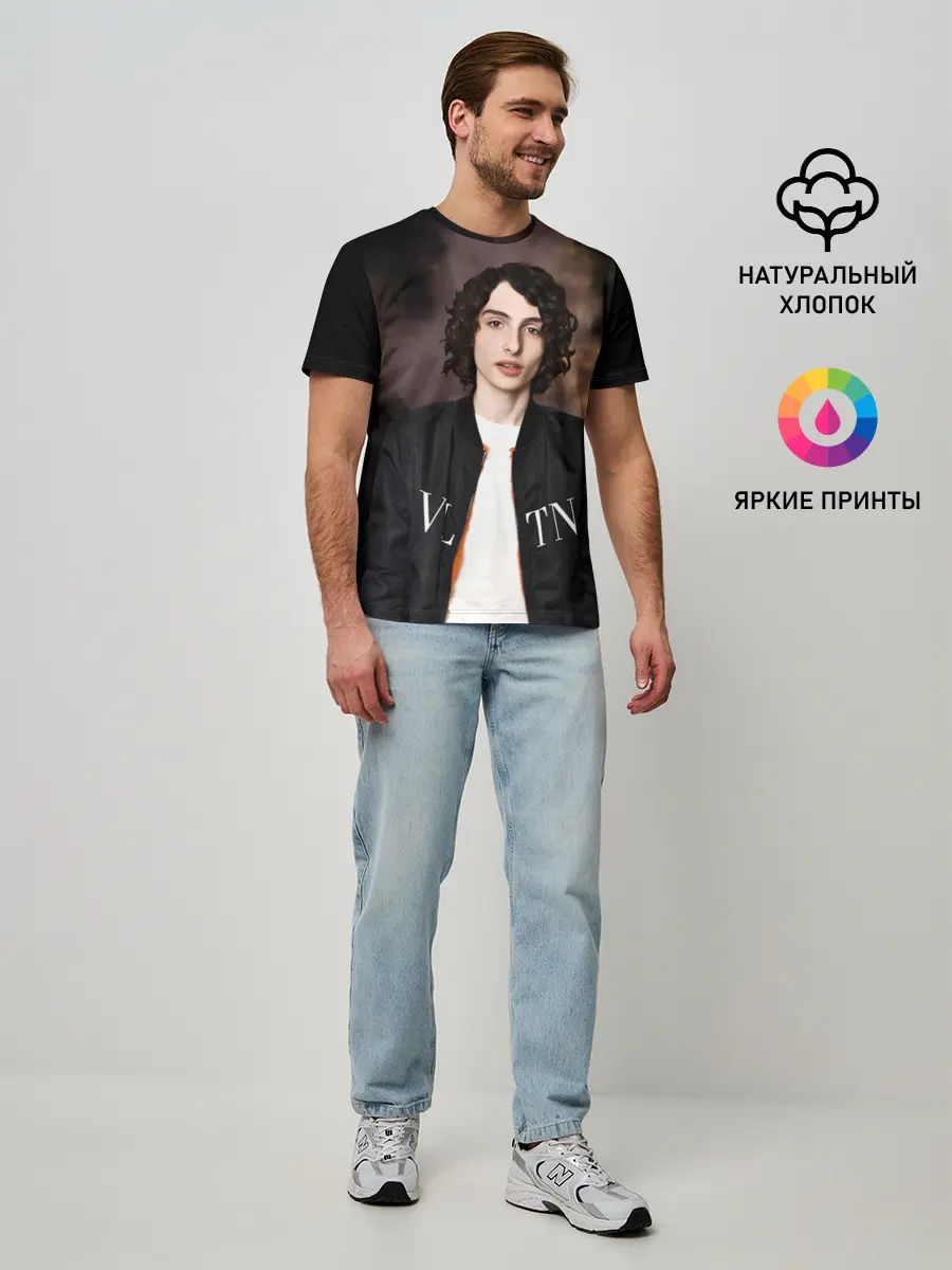 Мужская базовая футболка / finn wolfhard