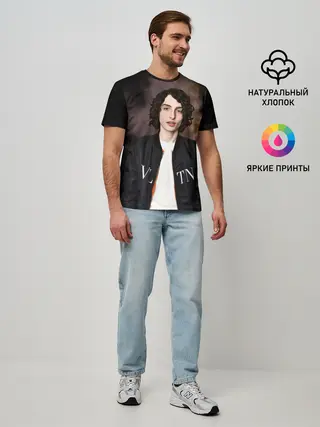 Мужская базовая футболка / finn wolfhard
